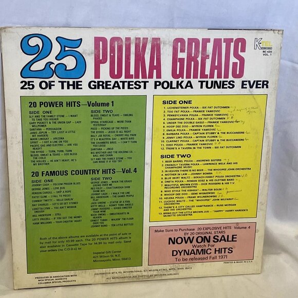 25 Polka Greats Vol. 1 (Vinyl, 1971) K-Tel International C 10123 Good+ LP - Picture 3 of 12